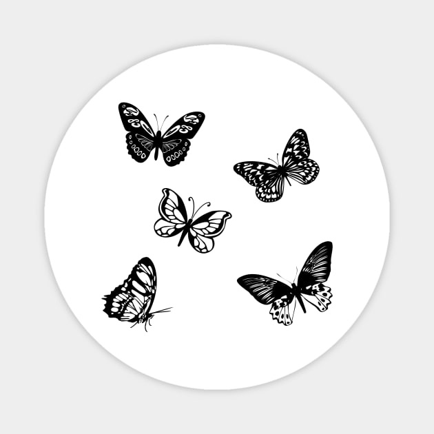 Black Butterflies Magnet by lolosenese